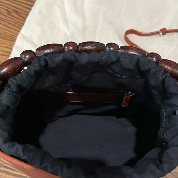 Sezane Brown Shoulder Bag with Braided Handle - Picture 8 of 9